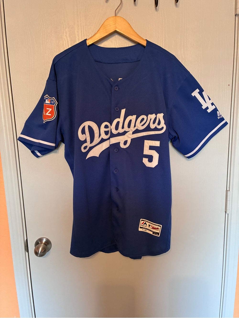 Majestic Blue MLB Authentic Collection Jersey Patch Detail
